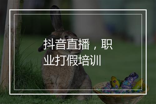 抖音直播，职业打假培训