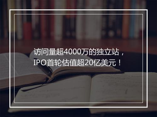 访问量超4000万的独立站，IPO首轮估值超20亿美元！