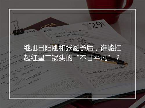 继旭日阳刚和张涵予后，谁能扛起红星二锅头的“不甘平凡”？