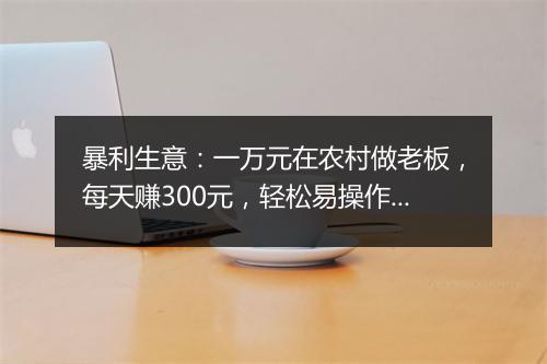 暴利生意：一万元在农村做老板，每天赚300元，轻松易操作！年底买新车回家