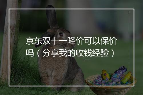 京东双十一降价可以保价吗（分享我的收钱经验）
