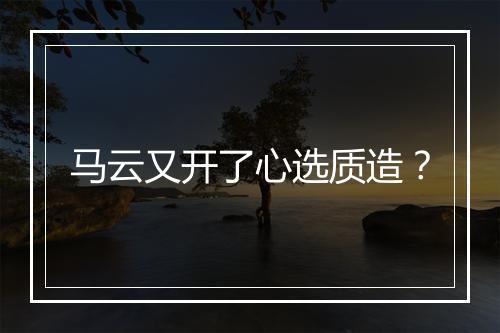 马云又开了心选质造？