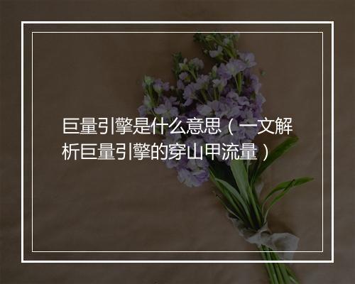 巨量引擎是什么意思（一文解析巨量引擎的穿山甲流量）