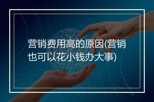 营销费用高的原因(营销也可以花小钱办大事)