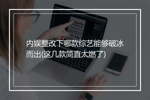 内娱整改下哪款综艺能够破冰而出(这几款简直太燃了)