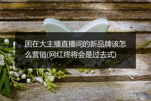 困在大主播直播间的新品牌该怎么营销(网红终将会是过去式)
