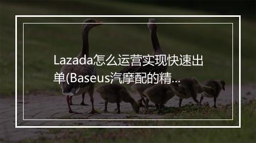 Lazada怎么运营实现快速出单(Baseus汽摩配的精细化运营)