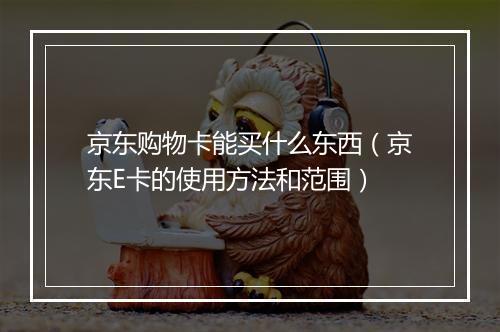 京东购物卡能买什么东西（京东E卡的使用方法和范围）