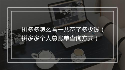 拼多多怎么看一共花了多少钱（拼多多个人总账单查询方式）