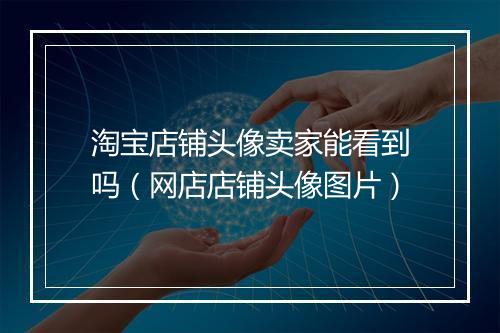 淘宝店铺头像卖家能看到吗（网店店铺头像图片）