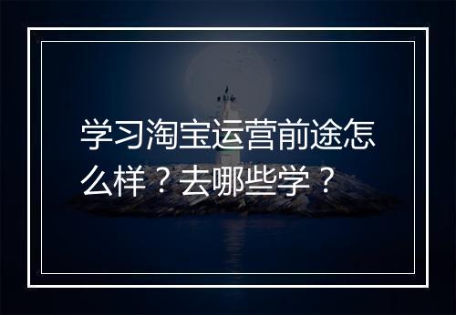 学习淘宝运营前途怎么样？去哪些学？