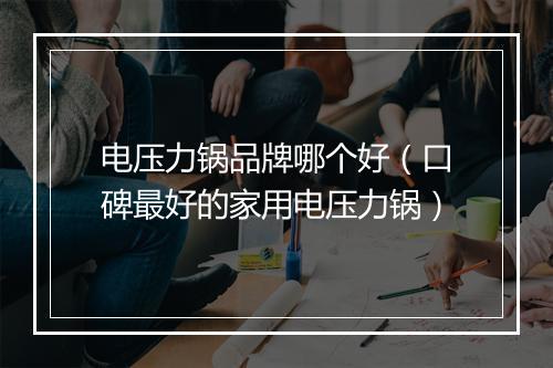 电压力锅品牌哪个好（口碑最好的家用电压力锅）