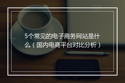 5个常见的电子商务网站是什么（国内电商平台对比分析）