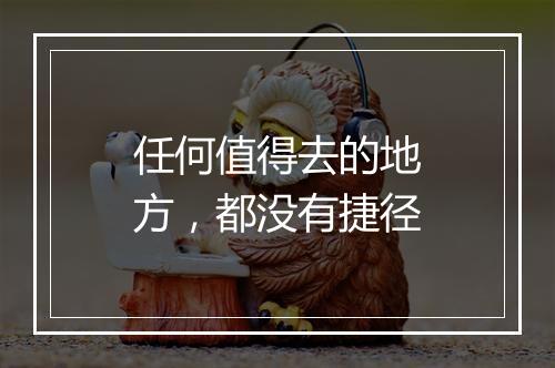 任何值得去的地方，都没有捷径