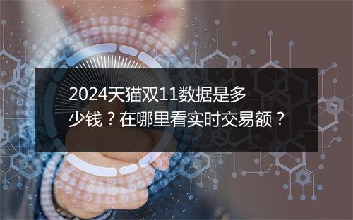 2024天猫双11数据是多少钱？在哪里看实时交易额？