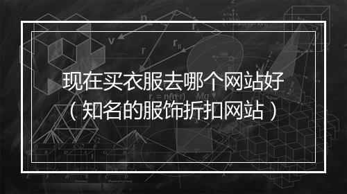 现在买衣服去哪个网站好（知名的服饰折扣网站）