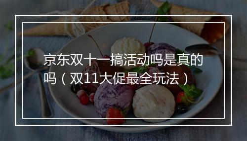 京东双十一搞活动吗是真的吗（双11大促最全玩法）