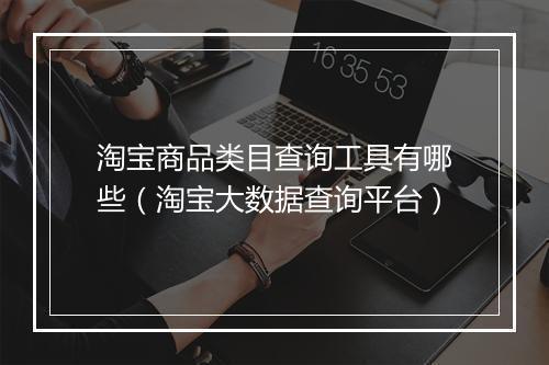 淘宝商品类目查询工具有哪些（淘宝大数据查询平台）