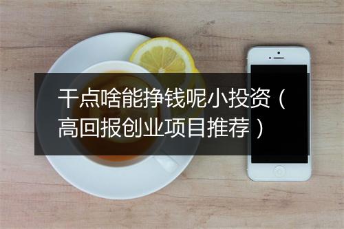 干点啥能挣钱呢小投资（高回报创业项目推荐）