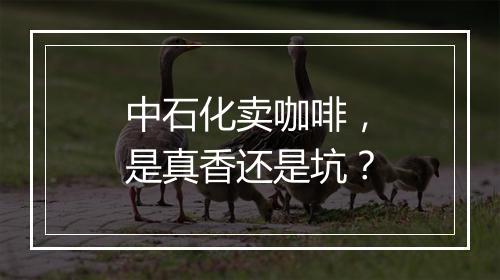 中石化卖咖啡，是真香还是坑？