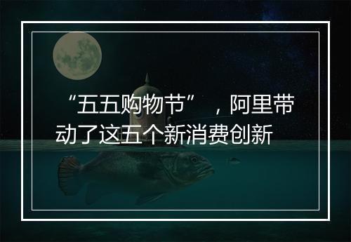 “五五购物节”，阿里带动了这五个新消费创新