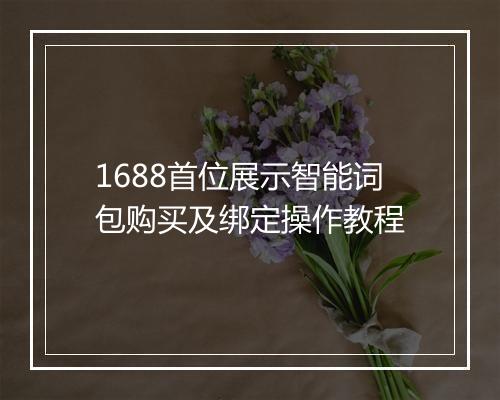 1688首位展示智能词包购买及绑定操作教程