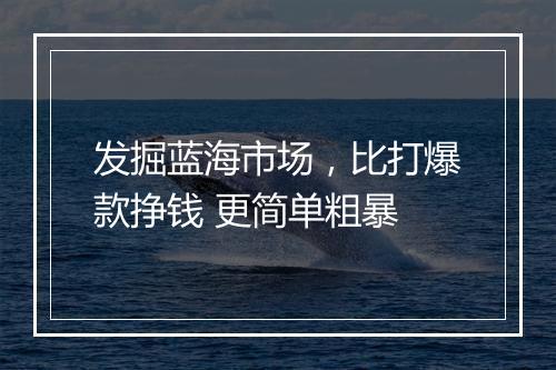发掘蓝海市场，比打爆款挣钱 更简单粗暴