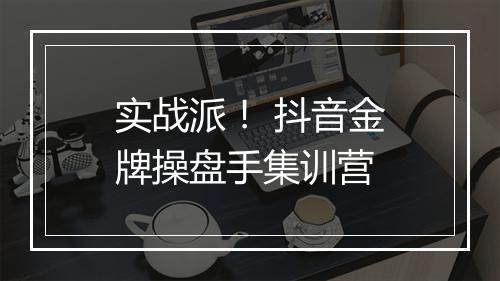 实战派！ 抖音金牌操盘手集训营