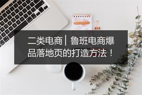 二类电商 ▏鲁班电商爆品落地页的打造方法！