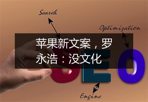苹果新文案，罗永浩：没文化