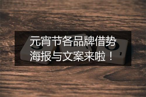 元宵节各品牌借势海报与文案来啦！