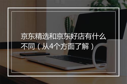 京东精选和京东好店有什么不同（从4个方面了解）