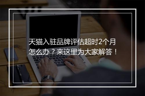 天猫入驻品牌评估超时2个月怎么办？来这里为大家解答！