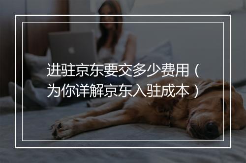 进驻京东要交多少费用（为你详解京东入驻成本）