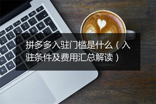 拼多多入驻门槛是什么（入驻条件及费用汇总解读）