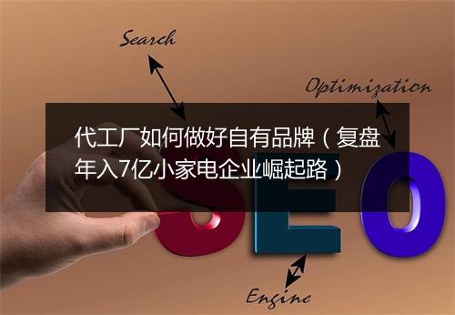 代工厂如何做好自有品牌（复盘年入7亿小家电企业崛起路）