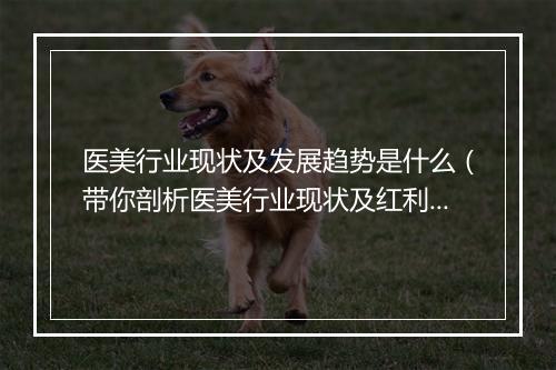 医美行业现状及发展趋势是什么（带你剖析医美行业现状及红利）