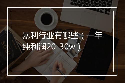 暴利行业有哪些（一年纯利润20-30w）