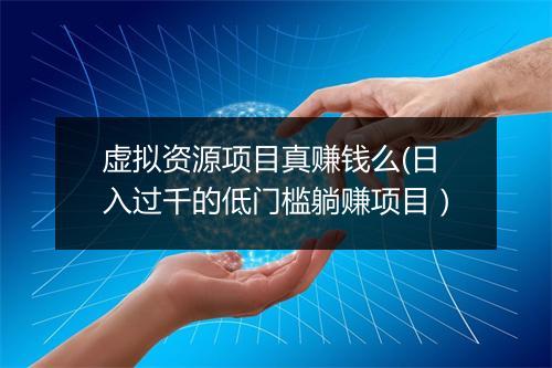 虚拟资源项目真赚钱么(日入过千的低门槛躺赚项目）
