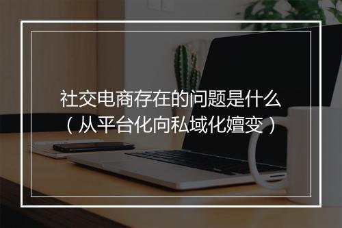社交电商存在的问题是什么（从平台化向私域化嬗变）