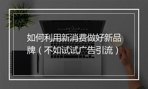 如何利用新消费做好新品牌（不如试试广告引流）