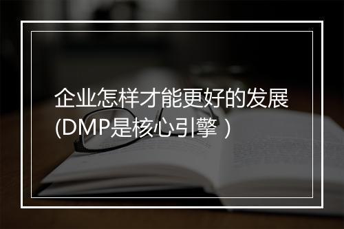 企业怎样才能更好的发展(DMP是核心引擎）