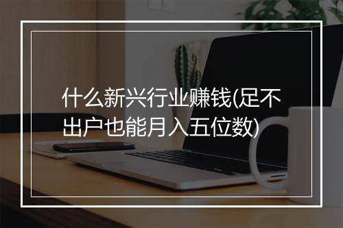 什么新兴行业赚钱(足不出户也能月入五位数)