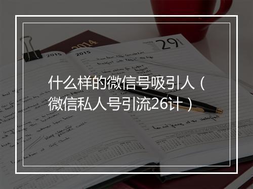 什么样的微信号吸引人（微信私人号引流26计）