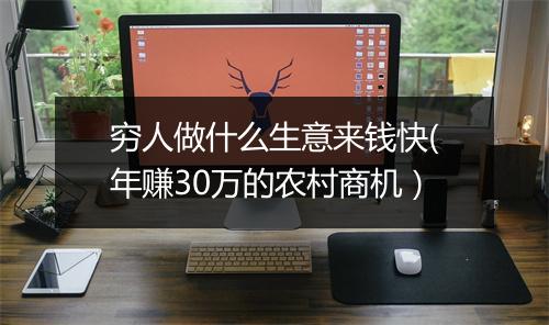 穷人做什么生意来钱快(年赚30万的农村商机）