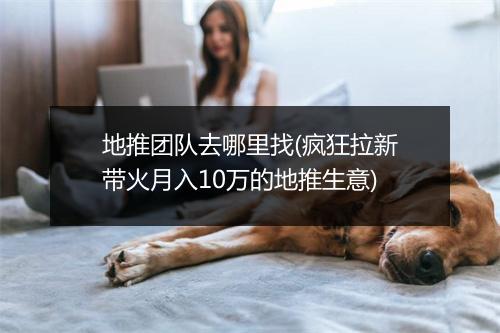地推团队去哪里找(疯狂拉新带火月入10万的地推生意)