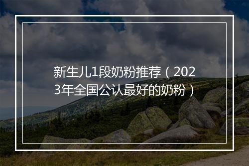 新生儿1段奶粉推荐（2023年全国公认最好的奶粉）