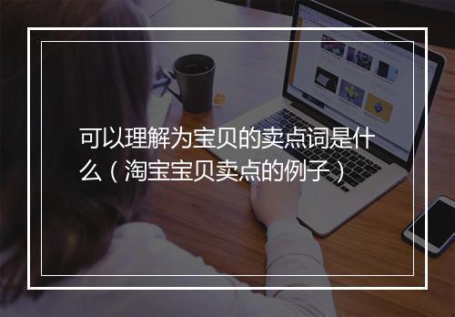 可以理解为宝贝的卖点词是什么（淘宝宝贝卖点的例子）
