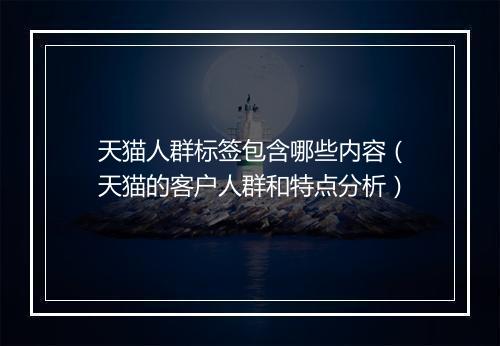 天猫人群标签包含哪些内容（天猫的客户人群和特点分析）