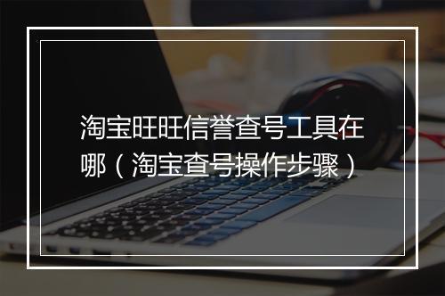 淘宝旺旺信誉查号工具在哪（淘宝查号操作步骤）